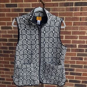 Ruby Rd. Black and White Striped Vest